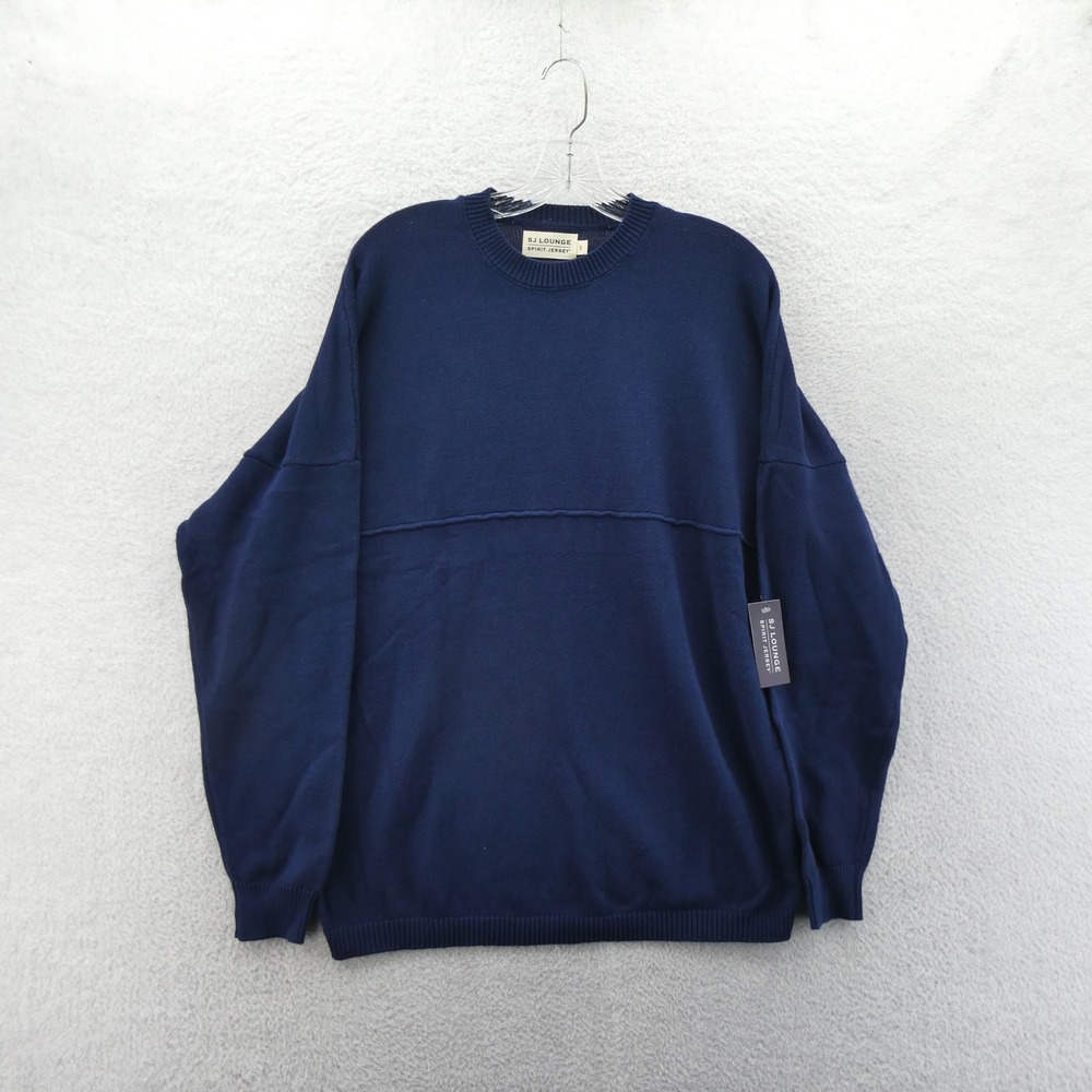 SJ Lounge Spirit Jersey Sweater Small‎ Seaside Oregon Navy Blue Knit Pullover